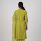 Embroidered V-Neck Kurta with Pant and Dupatta Set