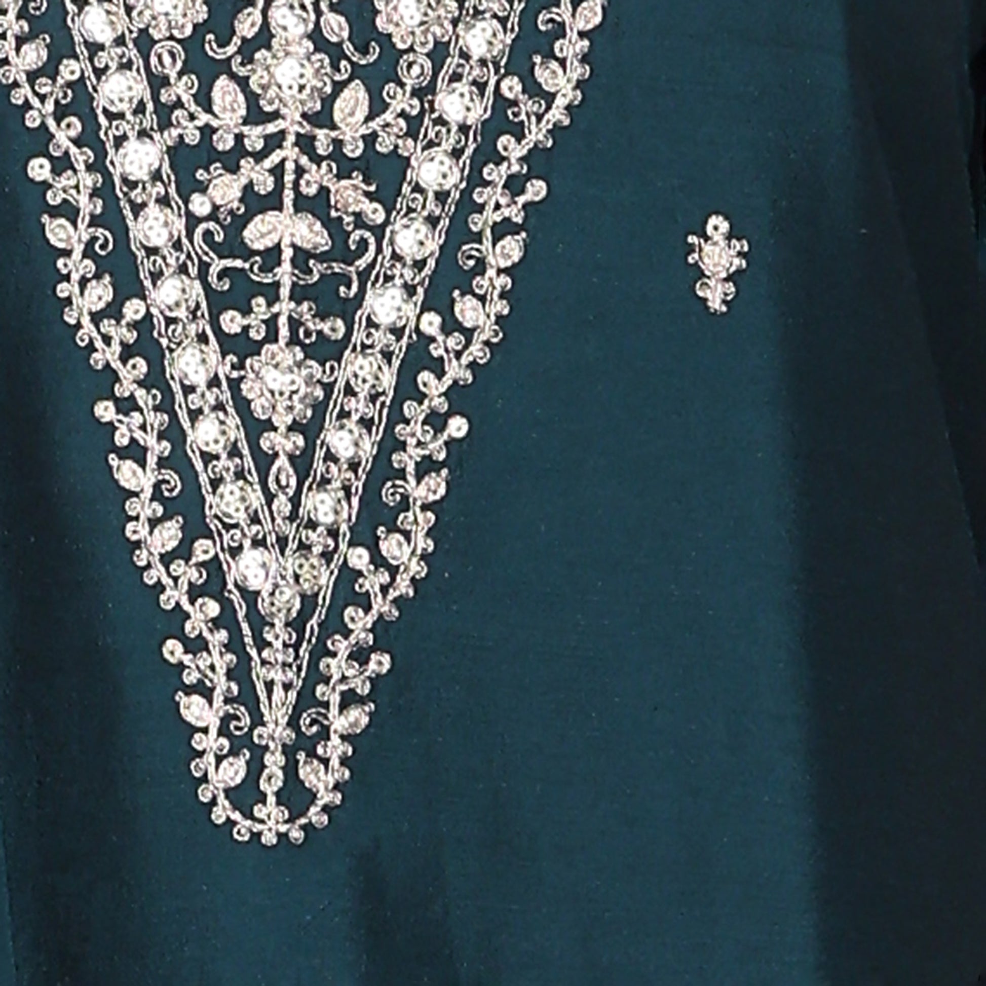 Embroidered V-Neck Kurta with Pant and Dupatta Set