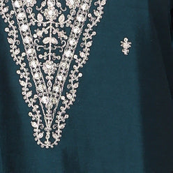 Embroidered V-Neck Kurta with Pant and Dupatta Set