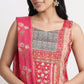 Embroidered V-Neck Kurta with Pant and Dupatta Set