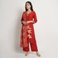 Printed V-Neck Kurta with Pant and Dupatta Set