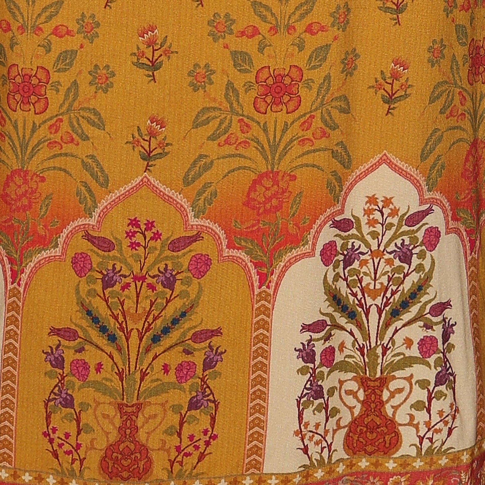 Printed V-Neck Kurta with Pant and Dupatta Set