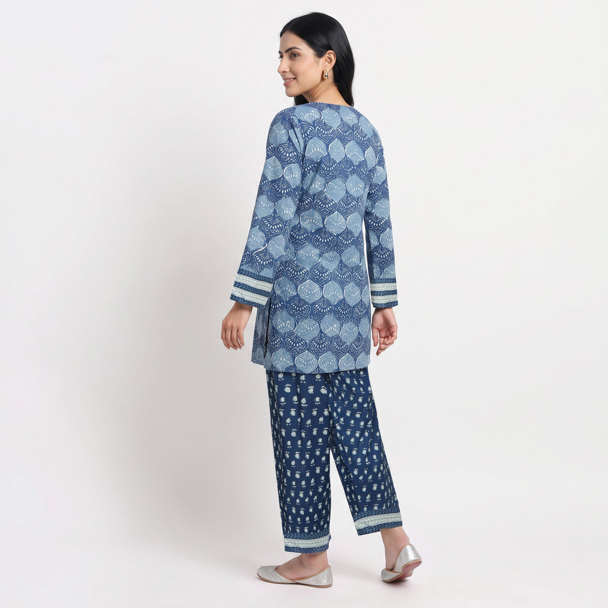 Cotton Printed Kurta with Pant Set