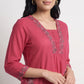 Cotton Solid V-Neck Ethnic Sets