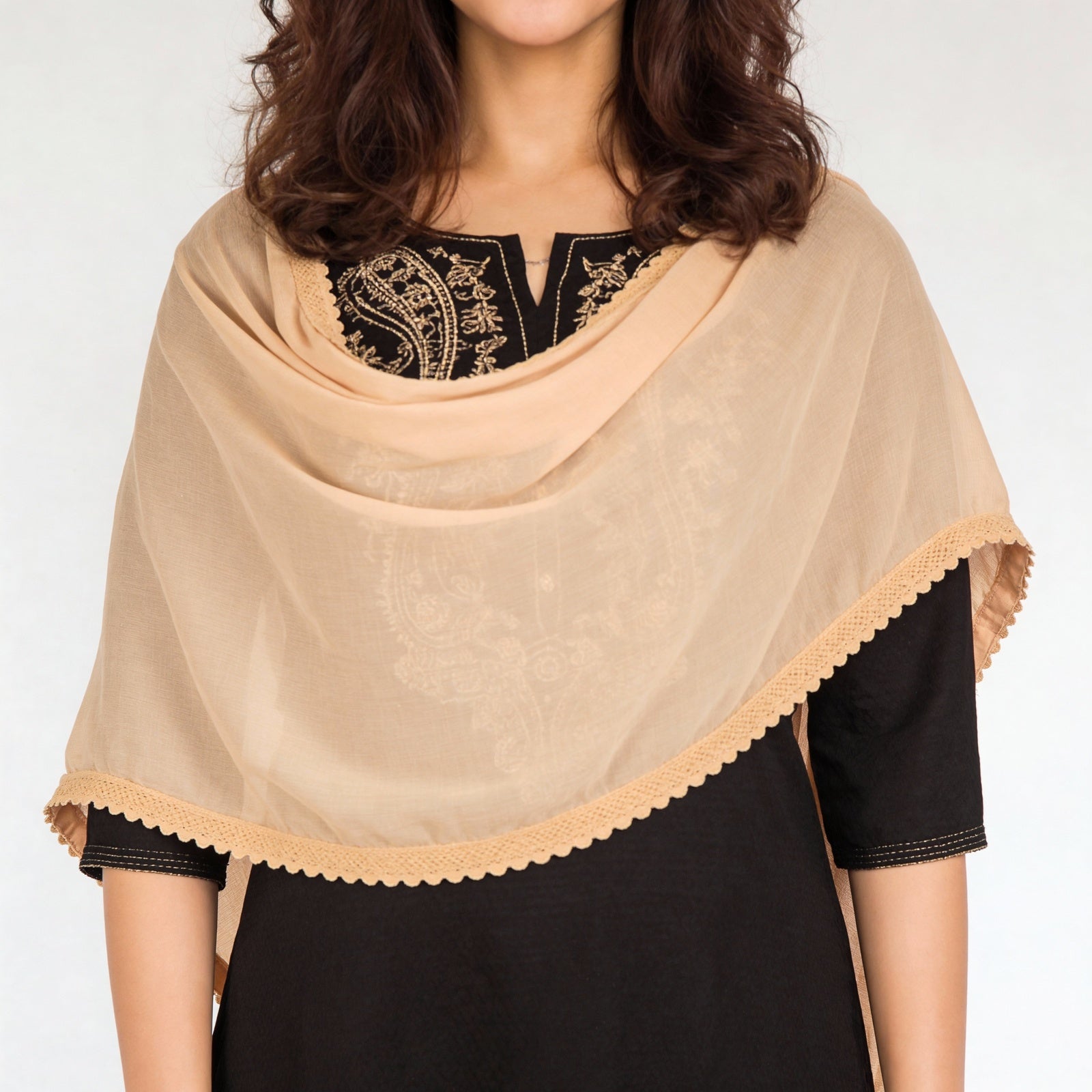 4 Side Lace Chiffon Dupatta