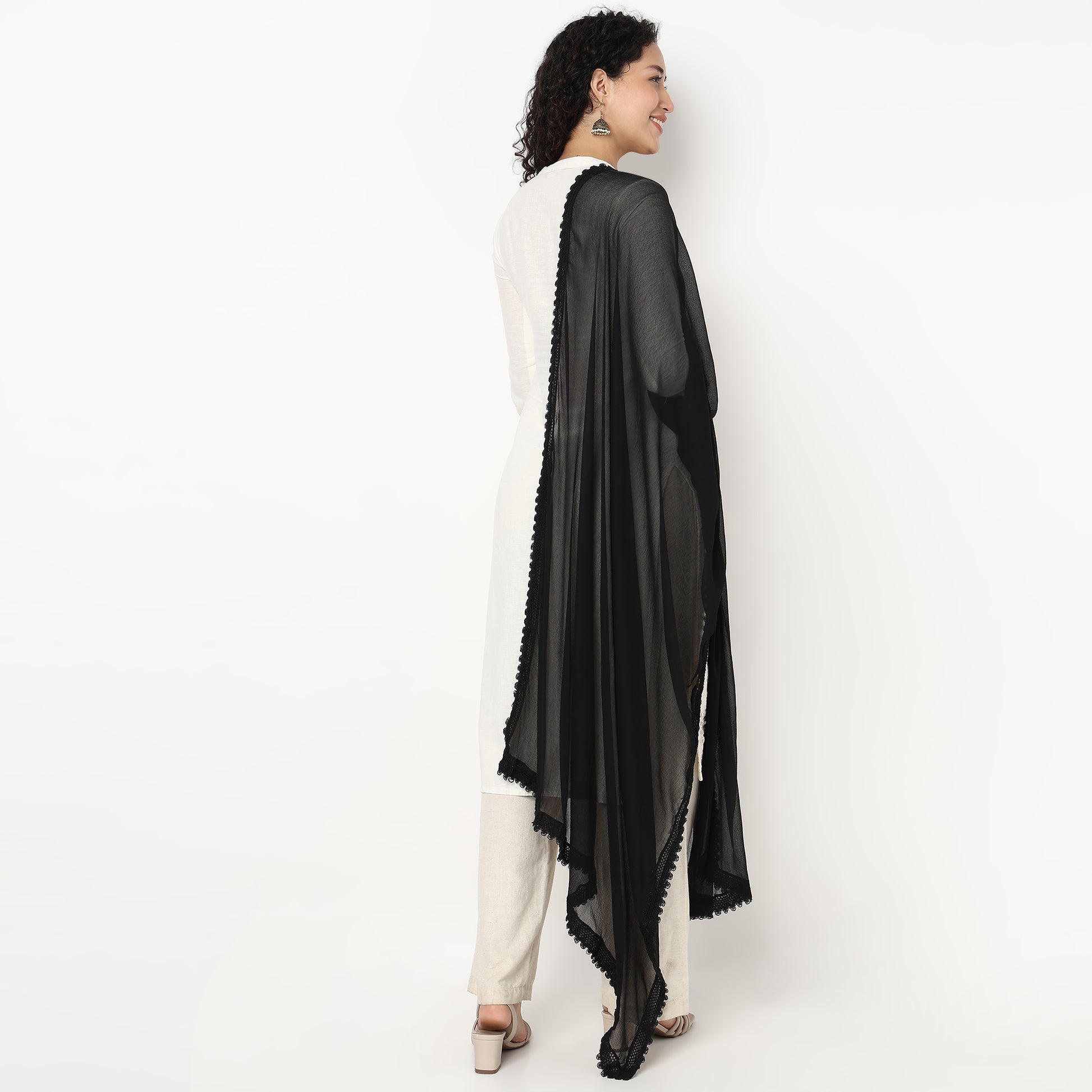 4 Side Lace Chiffon Dupatta