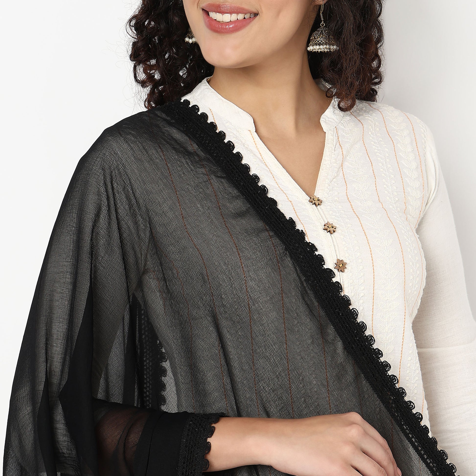 4 Side Lace Chiffon Dupatta