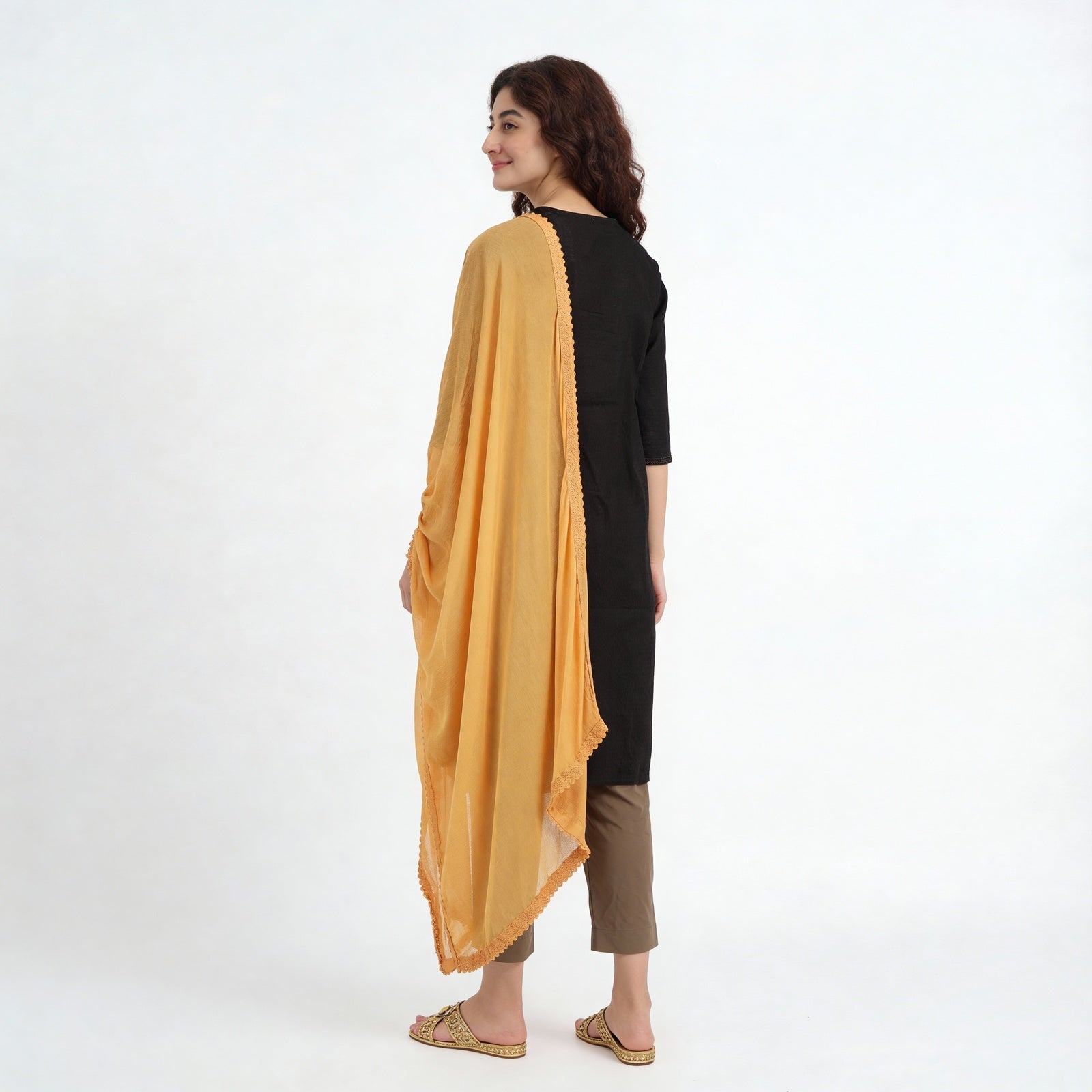 4 Side Lace Chiffon Dupatta