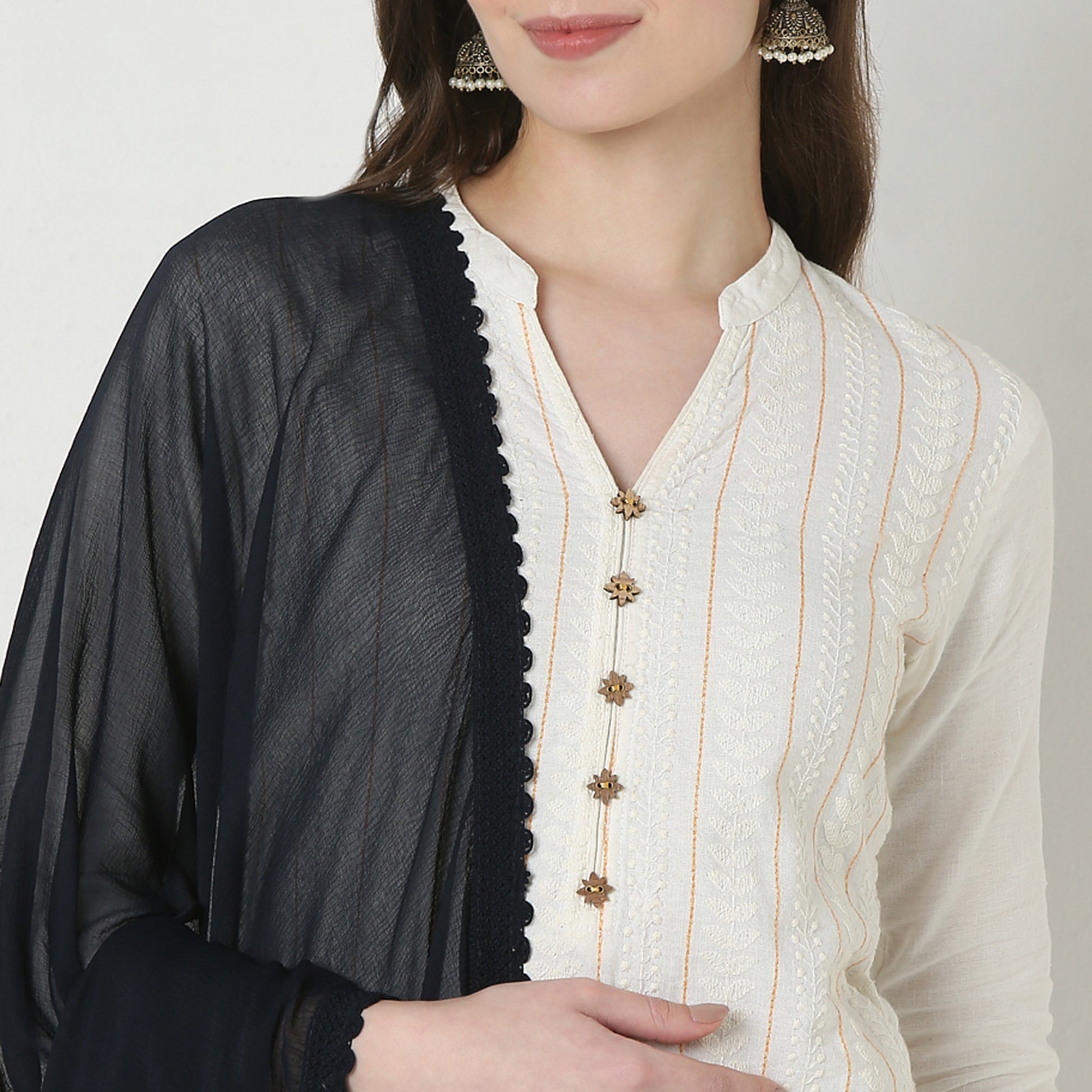 4 Side Lace Chiffon Dupatta