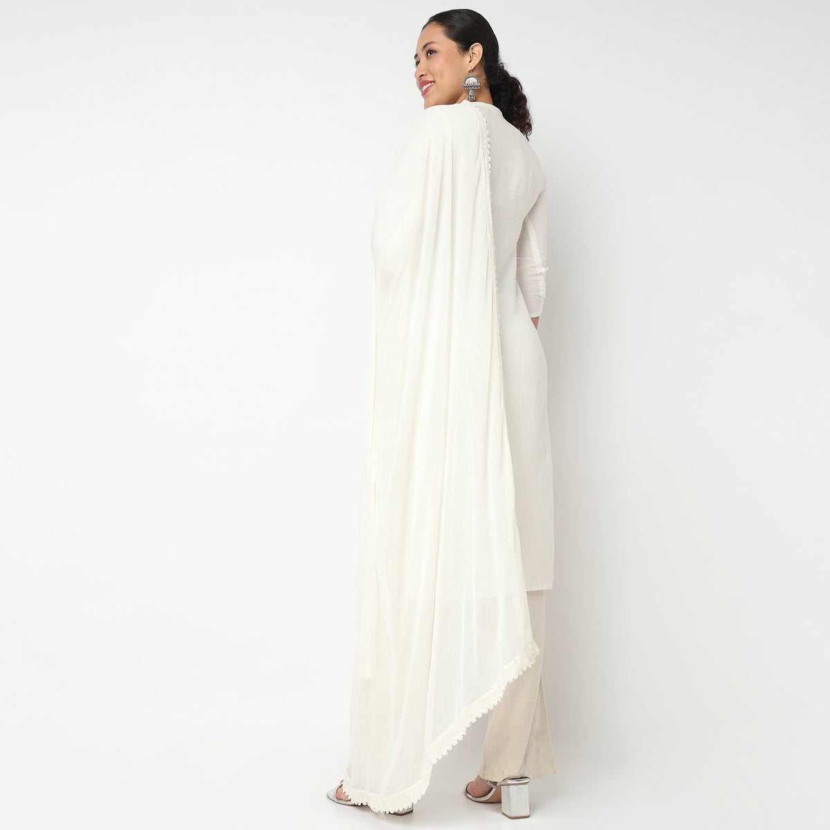 4 Side Lace Chiffon Dupatta