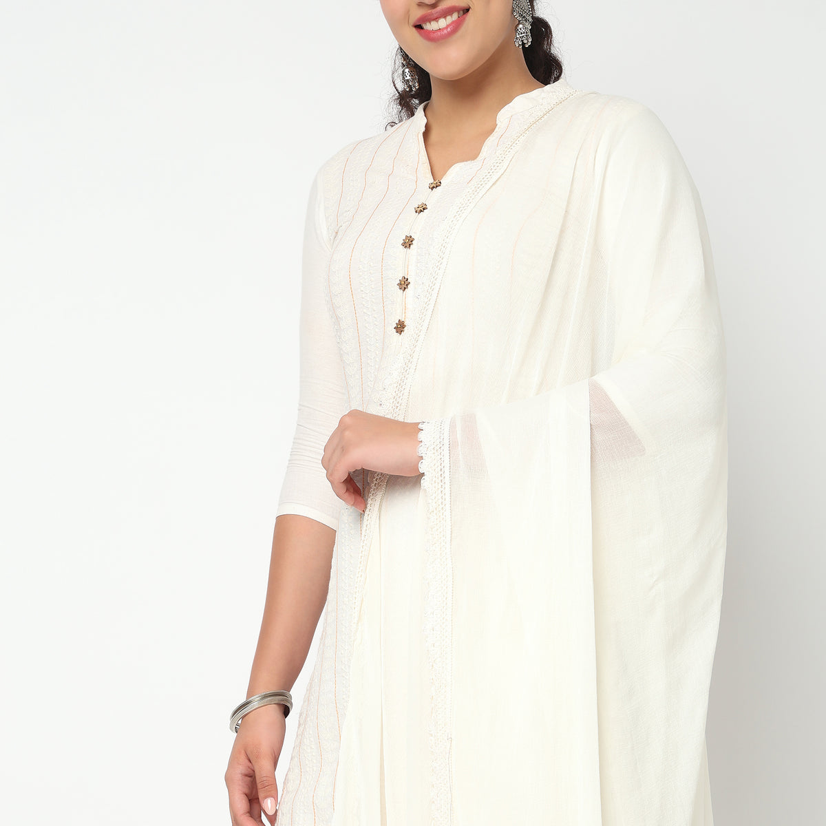 4 Side Lace Chiffon Dupatta