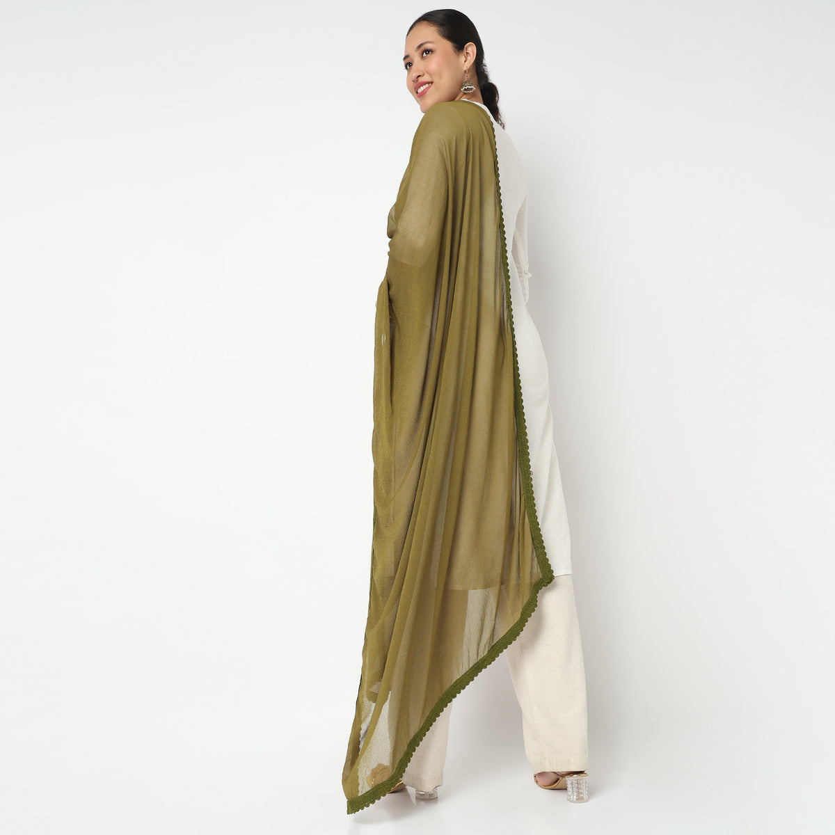 4 Side Lace Chiffon Dupatta