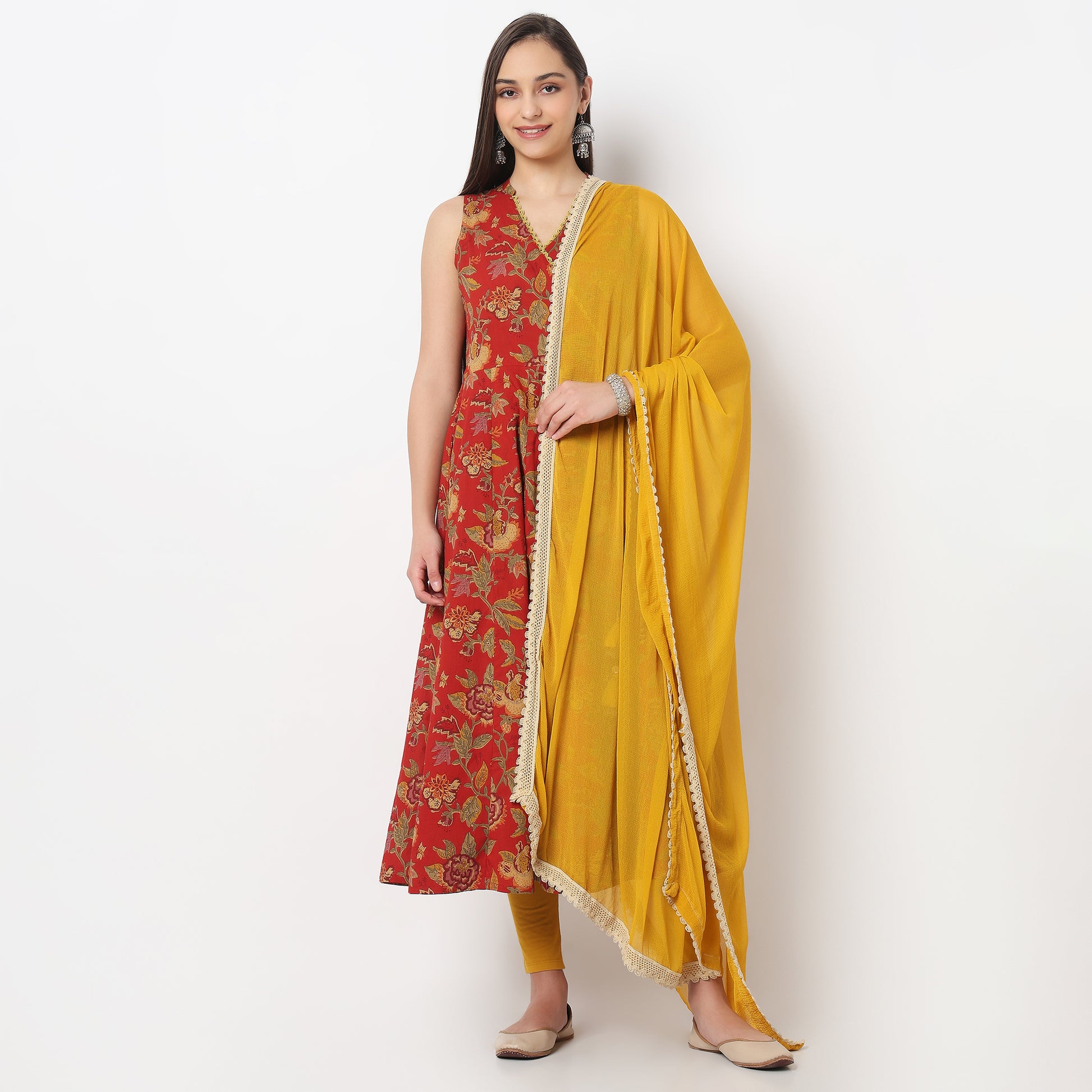 4 Side Lace Chiffon Dupatta
