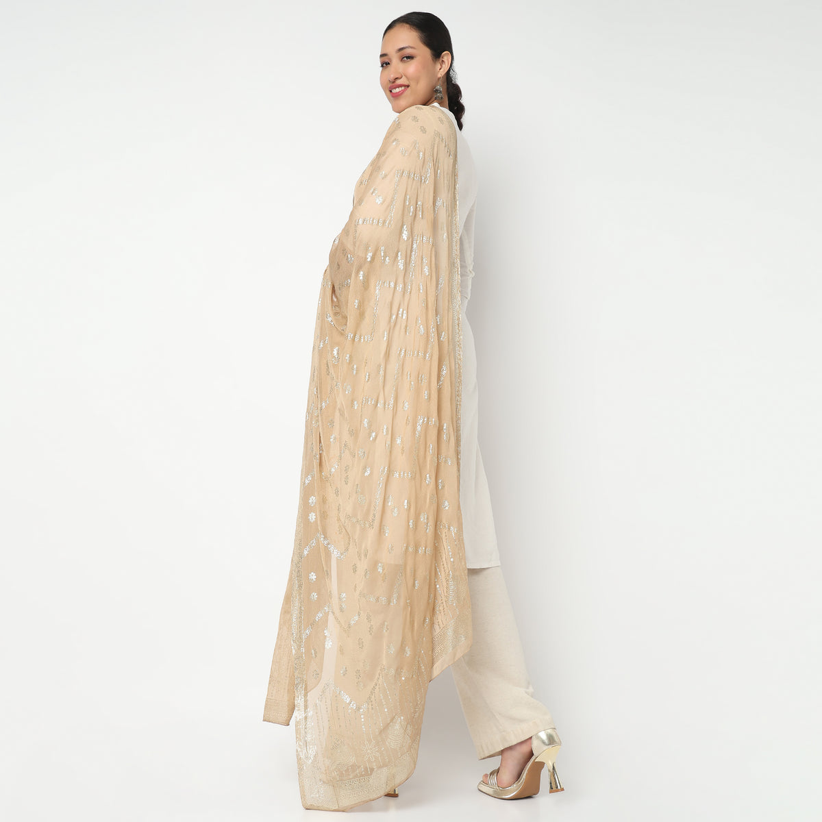 Foil Printed Chiffon Dupatta