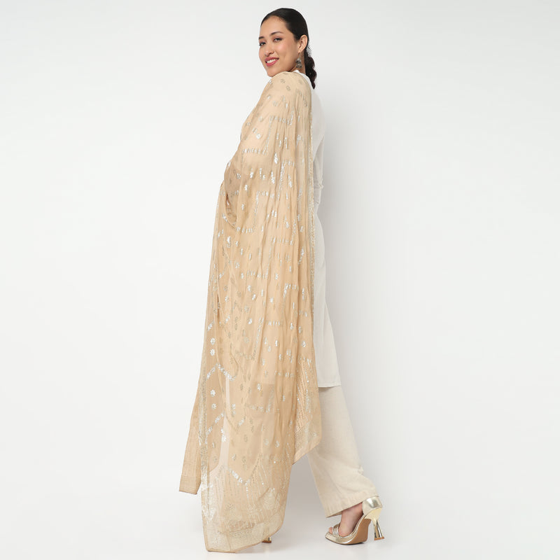 Foil Printed Chiffon Dupatta