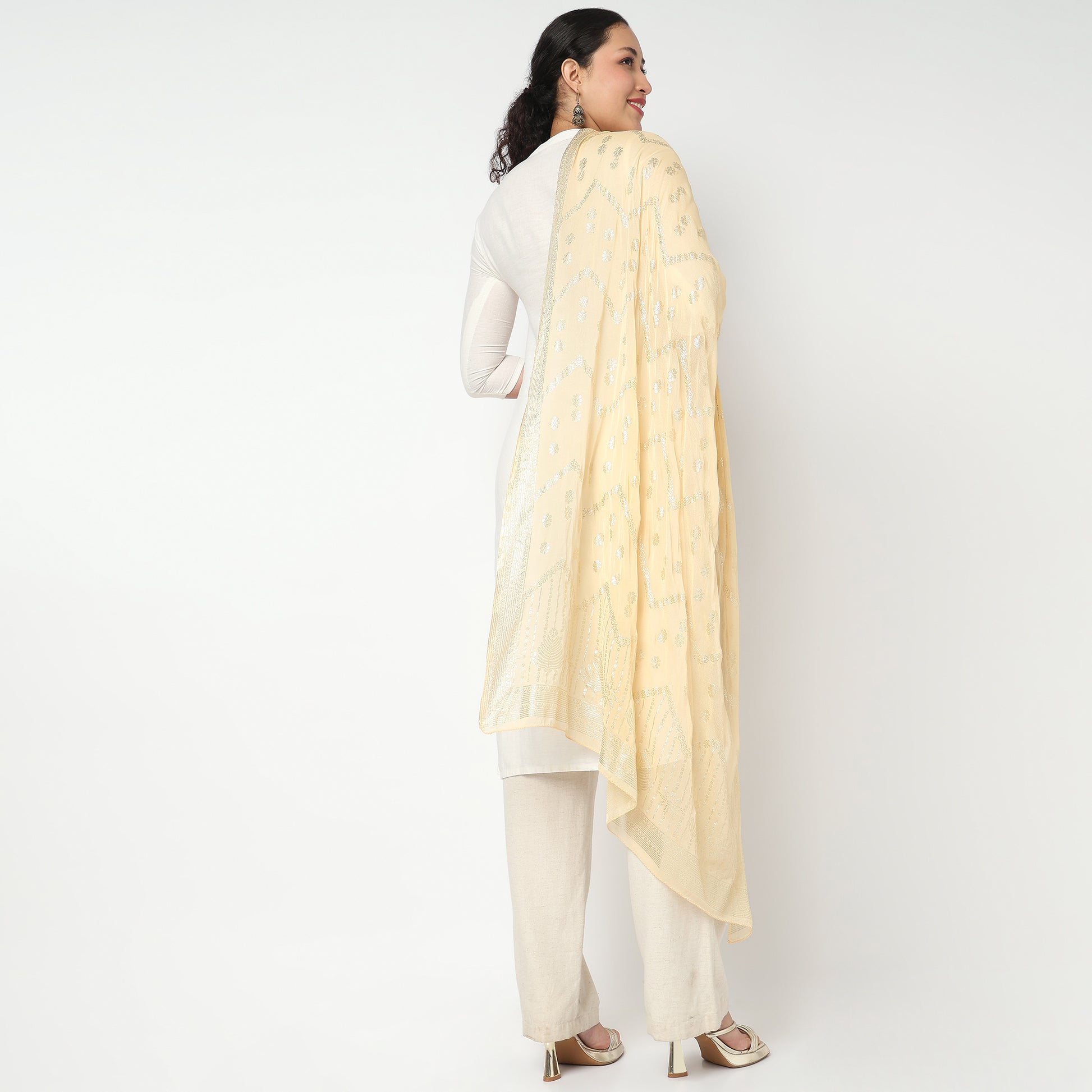 Foil Printed Chiffon Dupatta