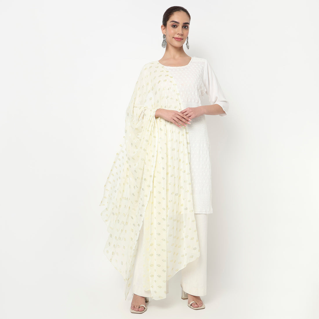 Foil Printed Chiffon Dupatta