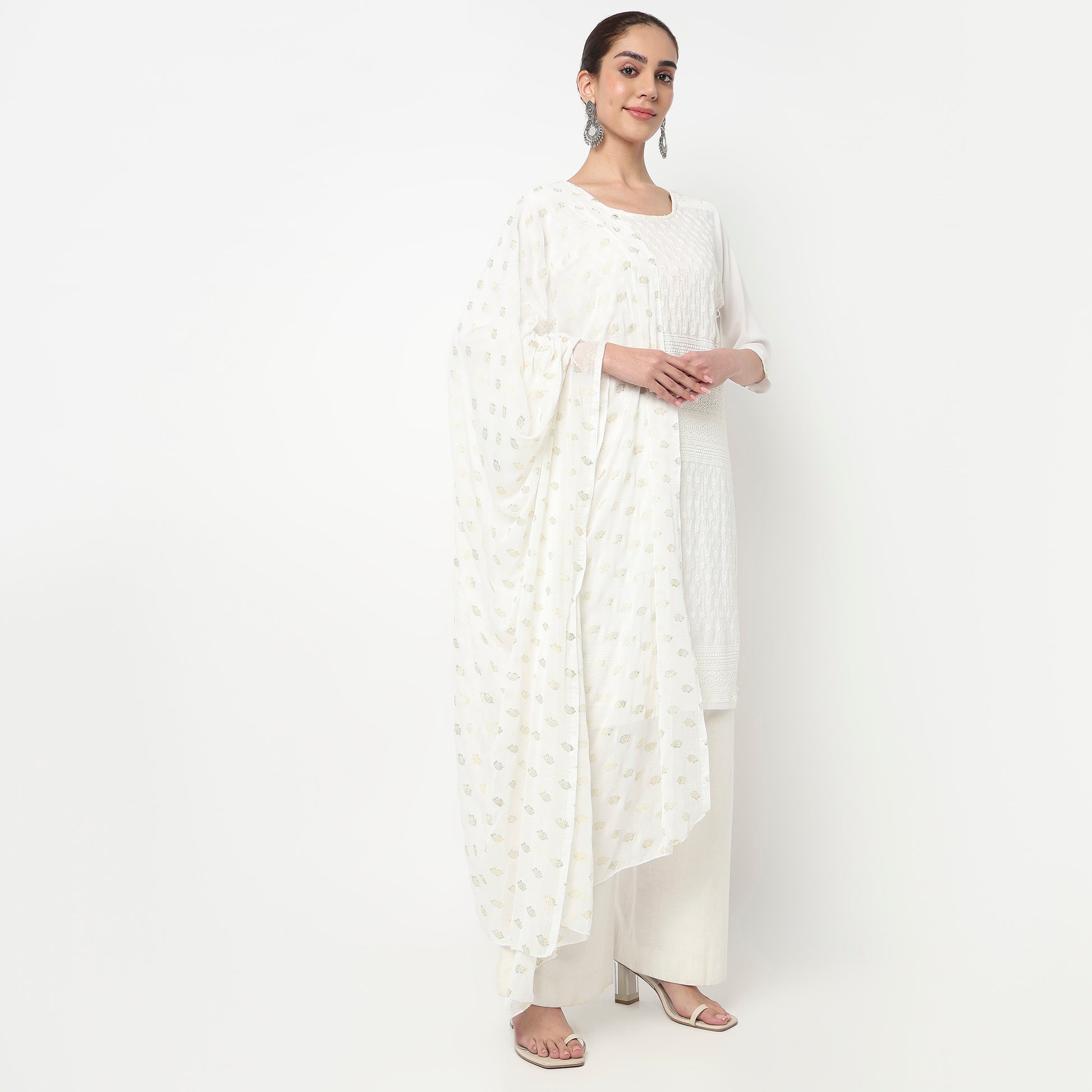 Foil Printed Chiffon Dupatta