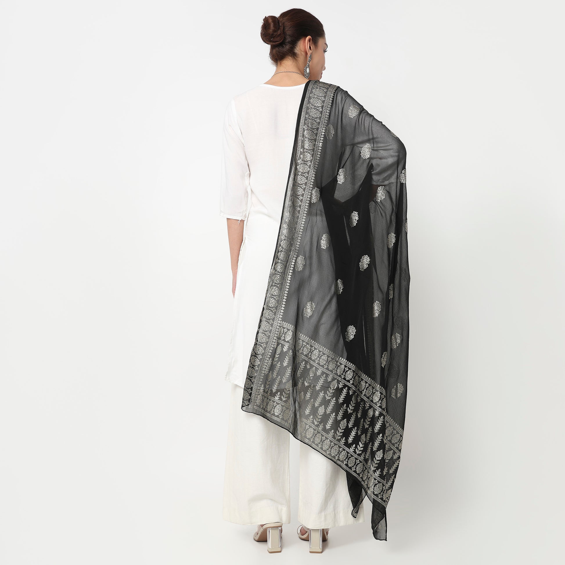 Foil Printed Chiffon Dupatta