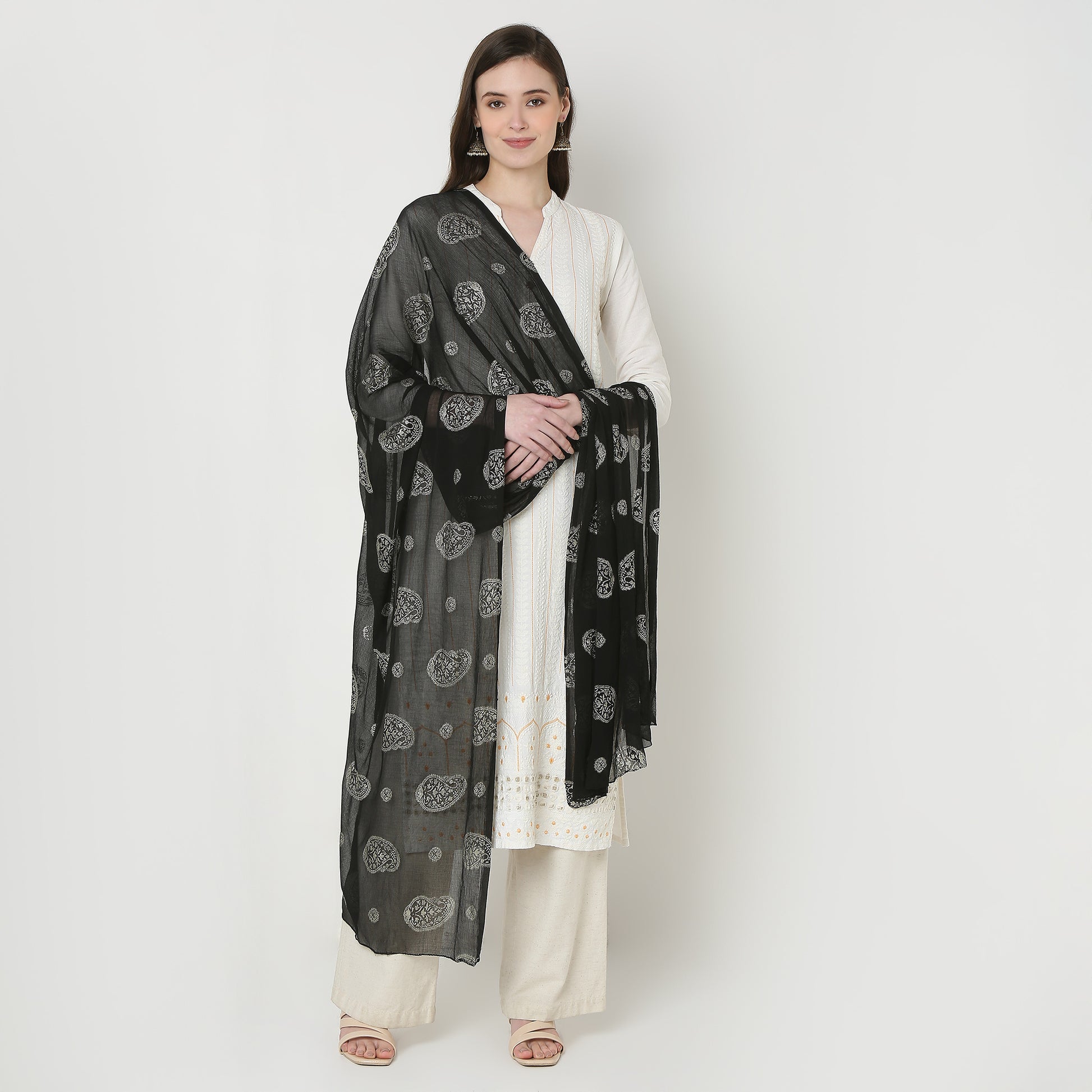 Foil Printed Chiffon Dupatta