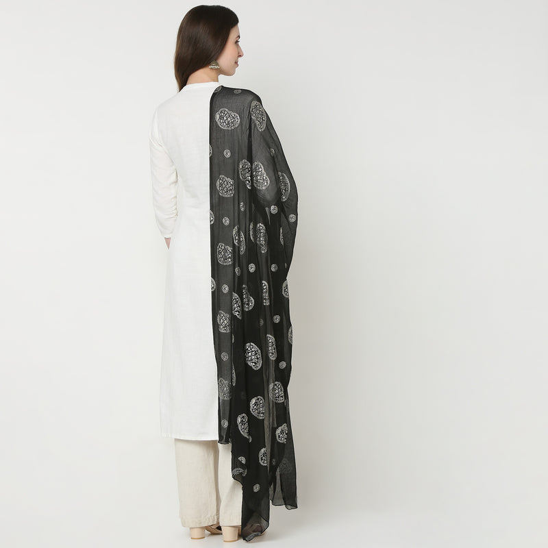 Foil Printed Chiffon Dupatta