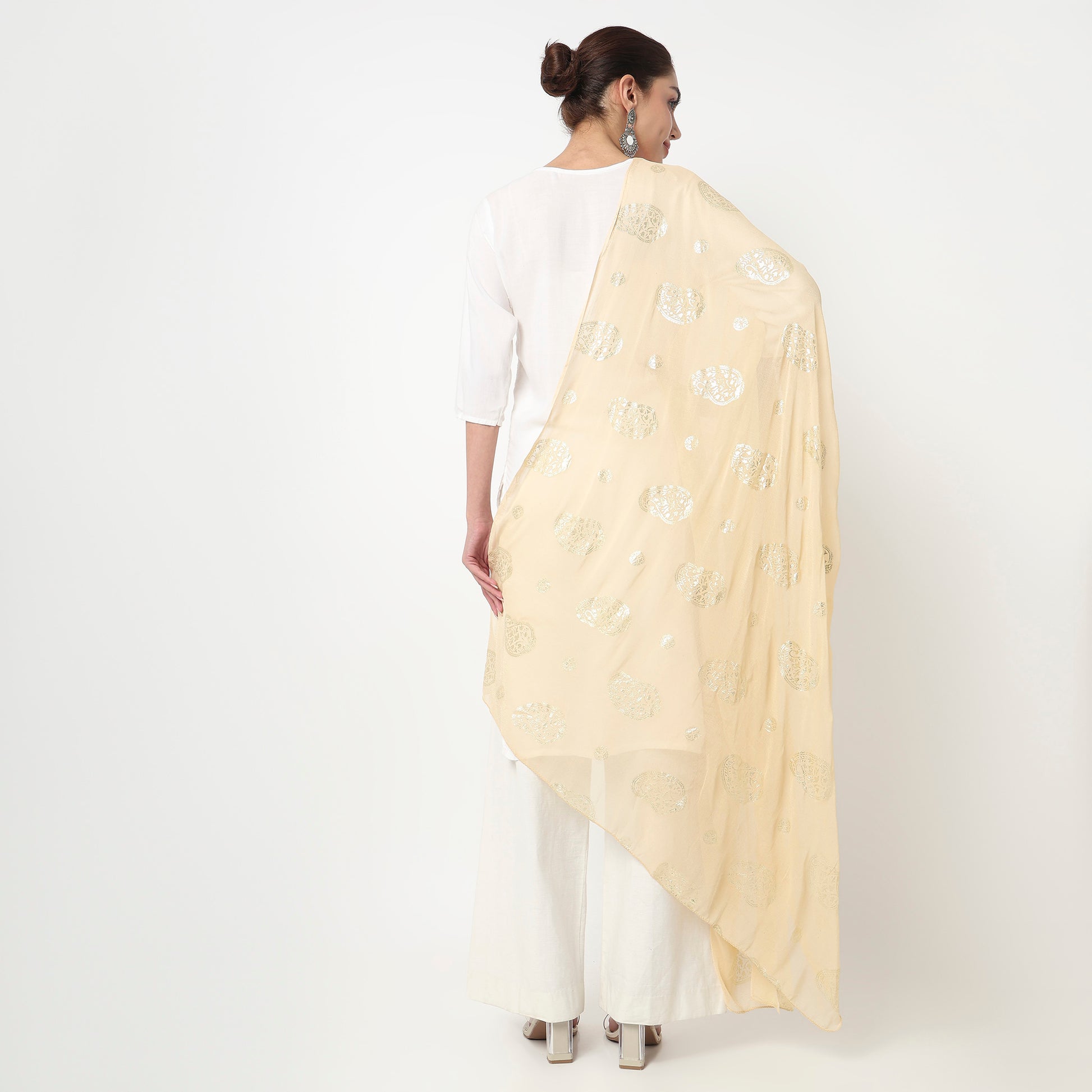 Foil Printed Chiffon Dupatta