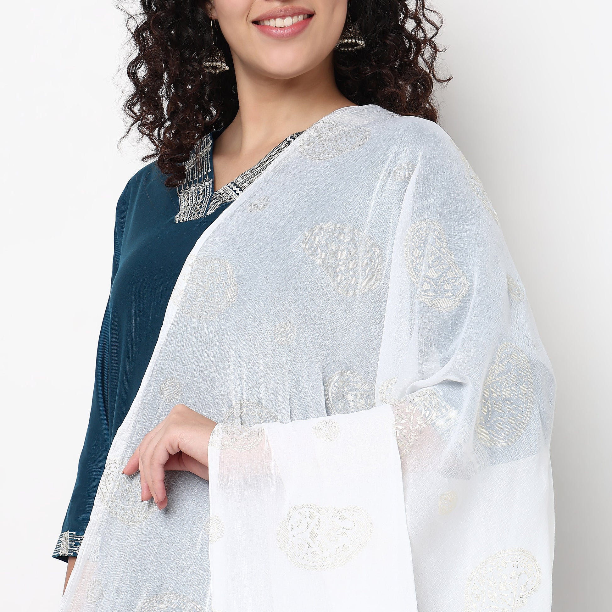 Foil Printed Chiffon Dupatta