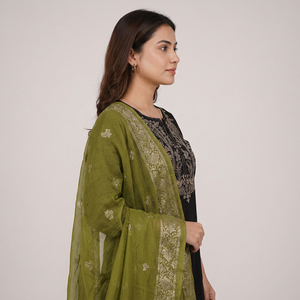 Foil Printed Chiffon Dupatta