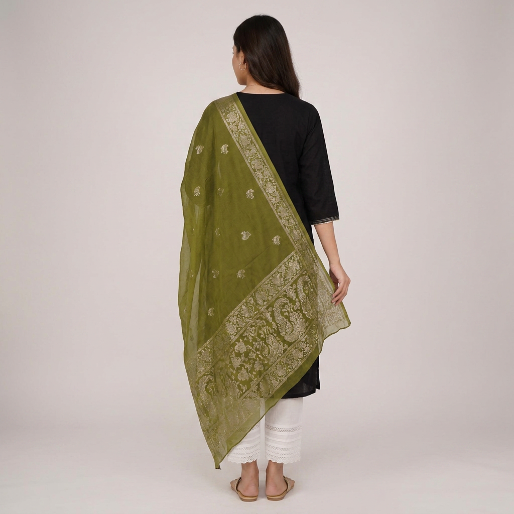 Foil Printed Chiffon Dupatta