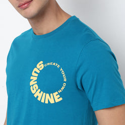 Knitted Graphic Crew Neck T-Shirt