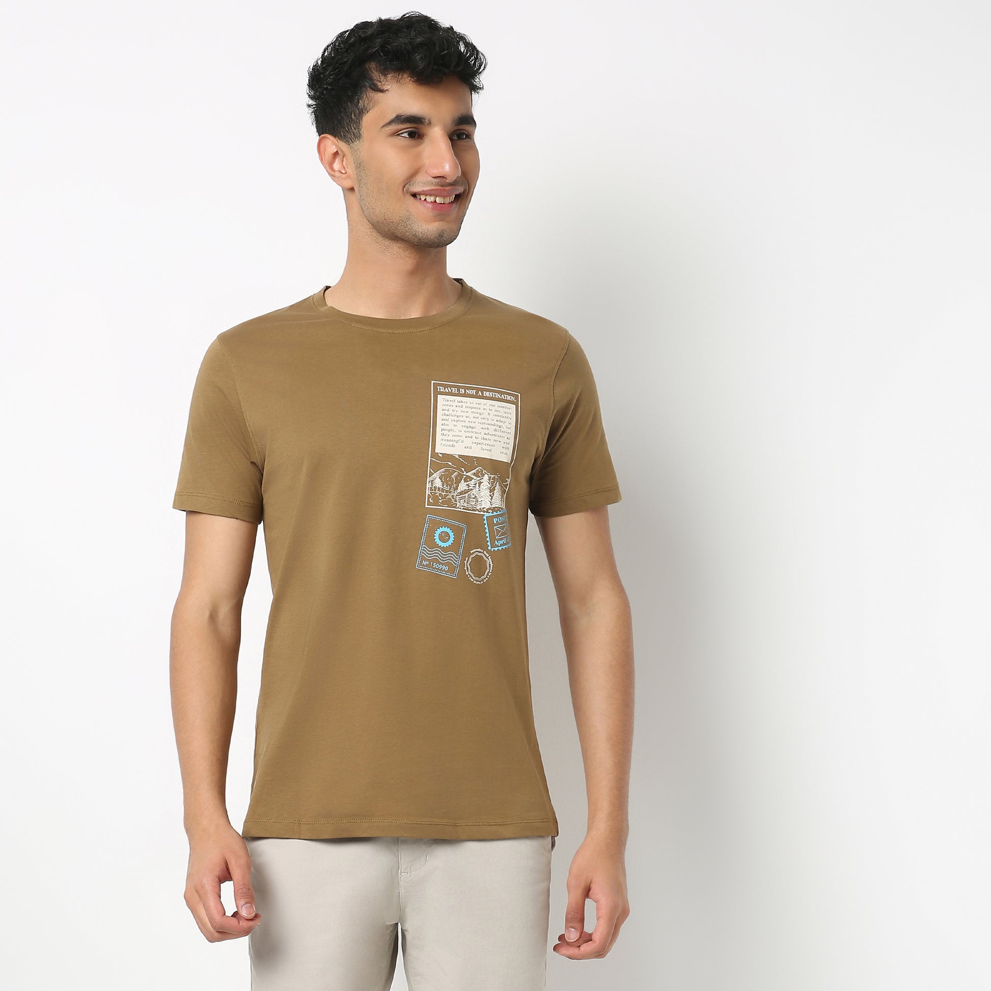 Regular Fit Graphic Crew Neck T-Shirt