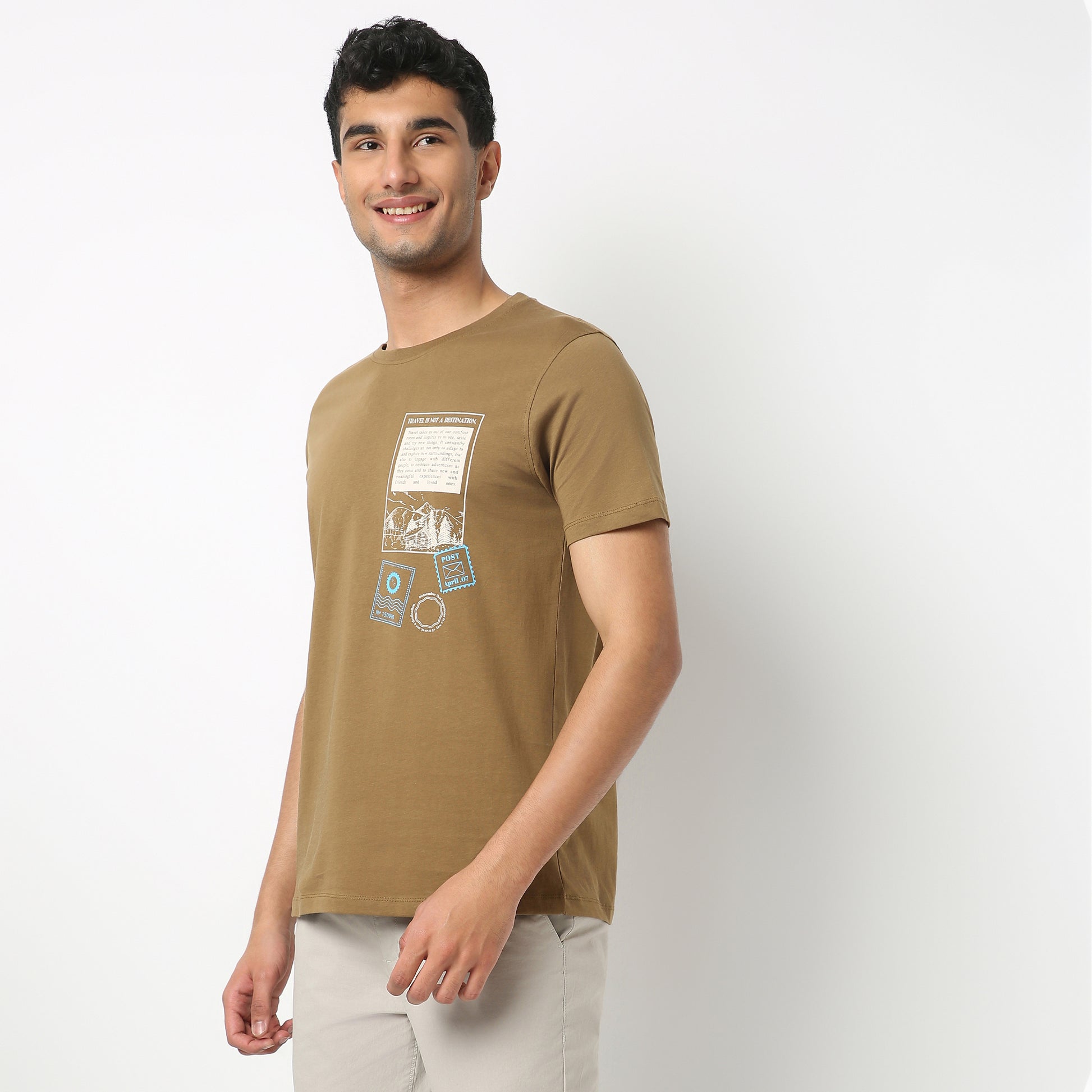 Regular Fit Graphic Crew Neck T-Shirt