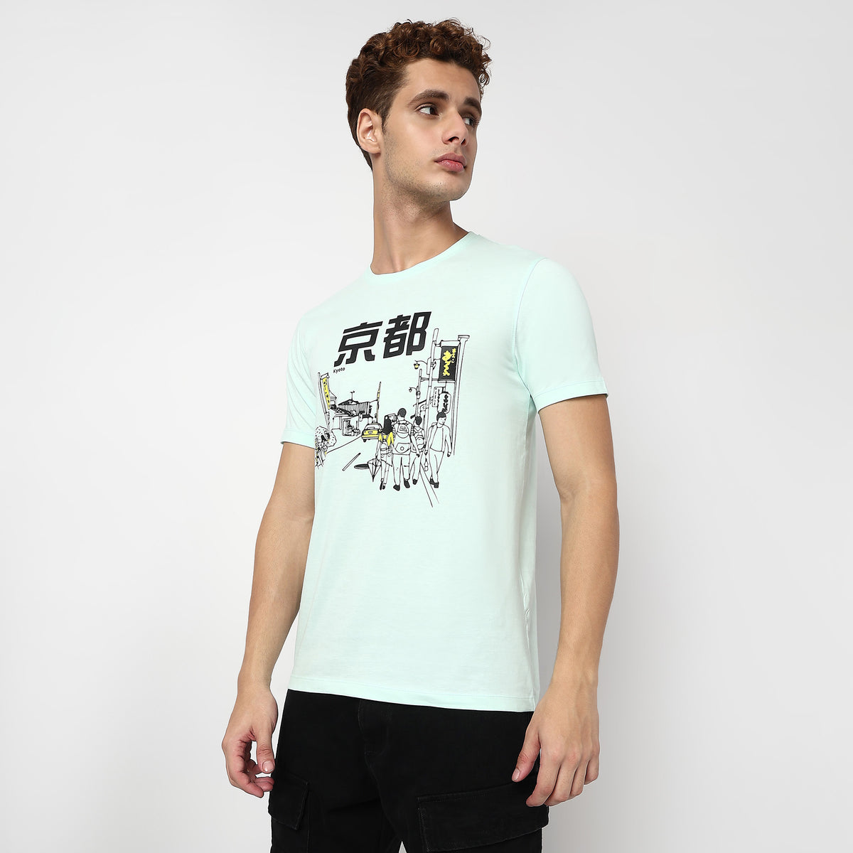 Knitted Graphic Crew Neck T-Shirt