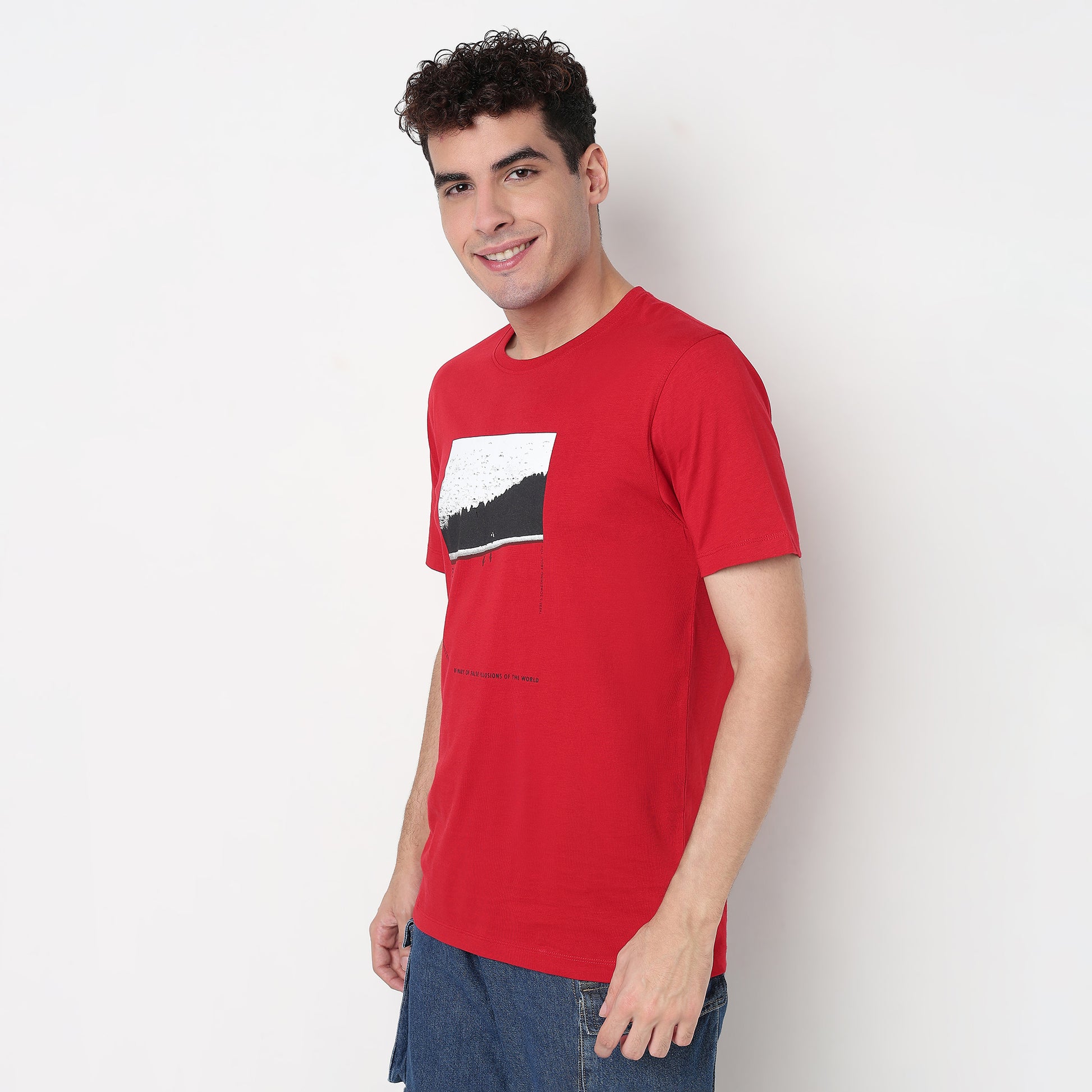 Buy Men Regular Fit Graphic Half Sleeve T-Shirt  - Style Union