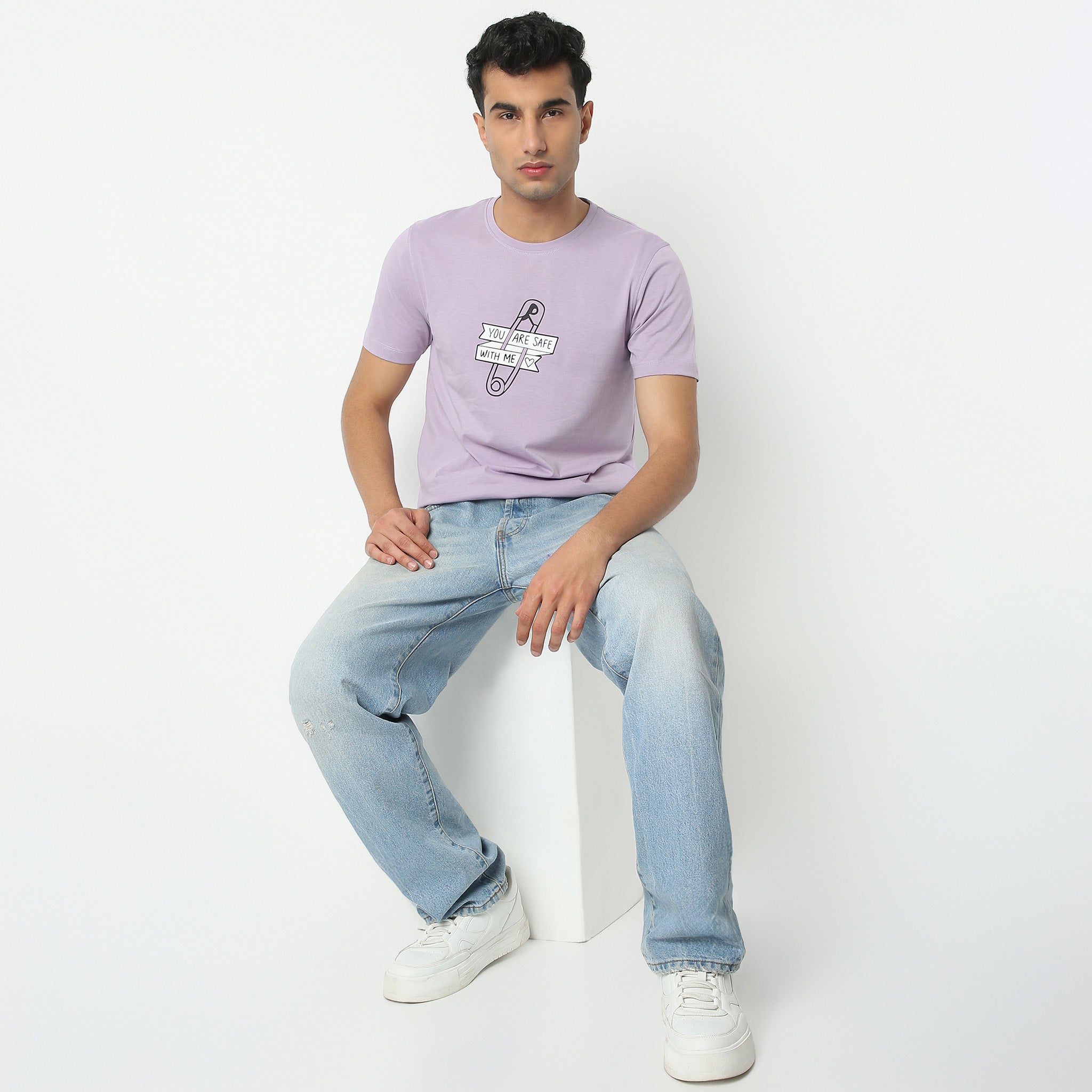 Regular Fit Graphic Crew Neck Regular Length T-Shirt