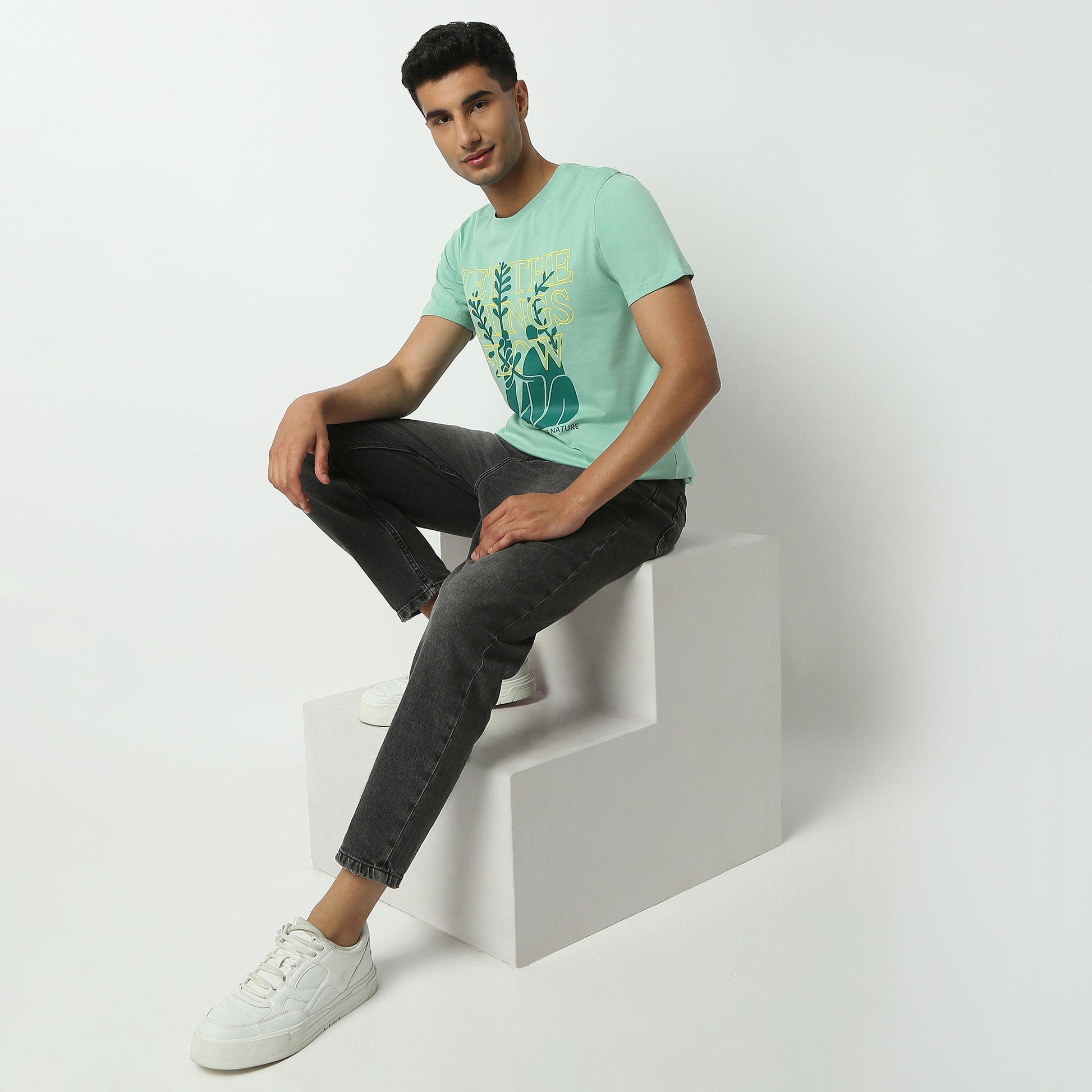 Regular Fit Graphic Crew Neck T-Shirt