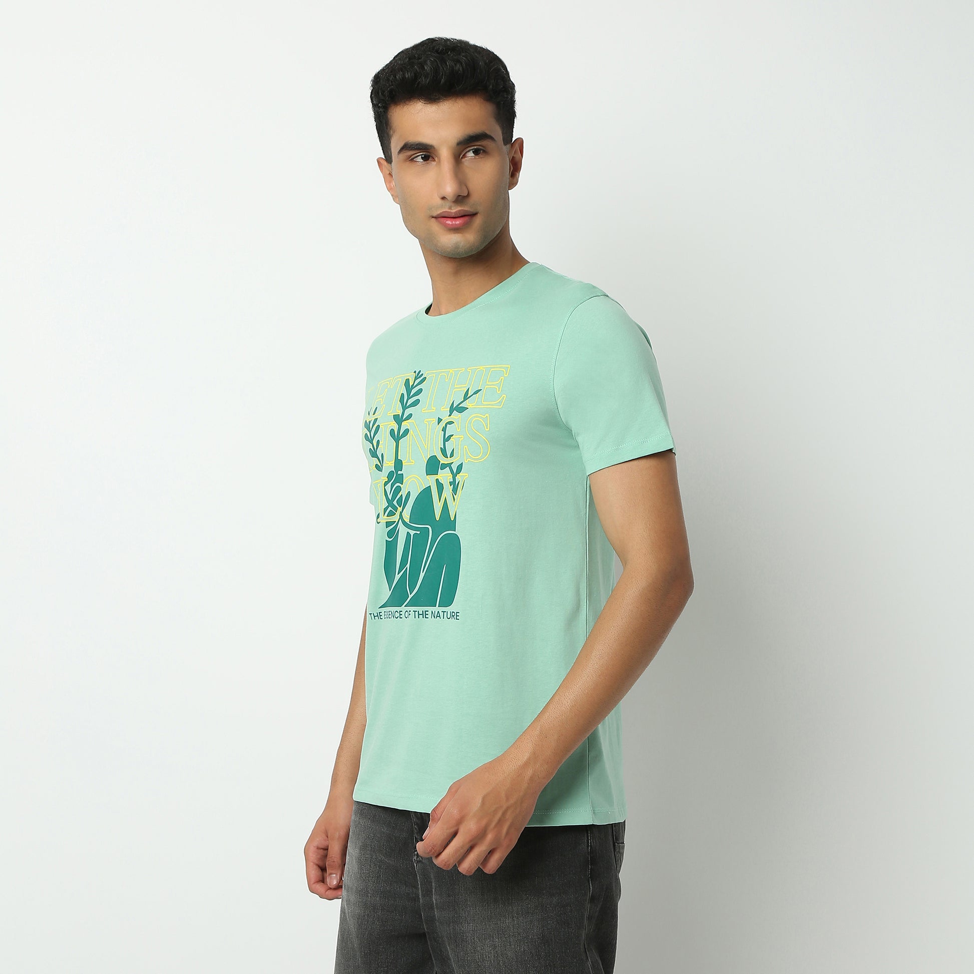 Regular Fit Graphic Crew Neck T-Shirt