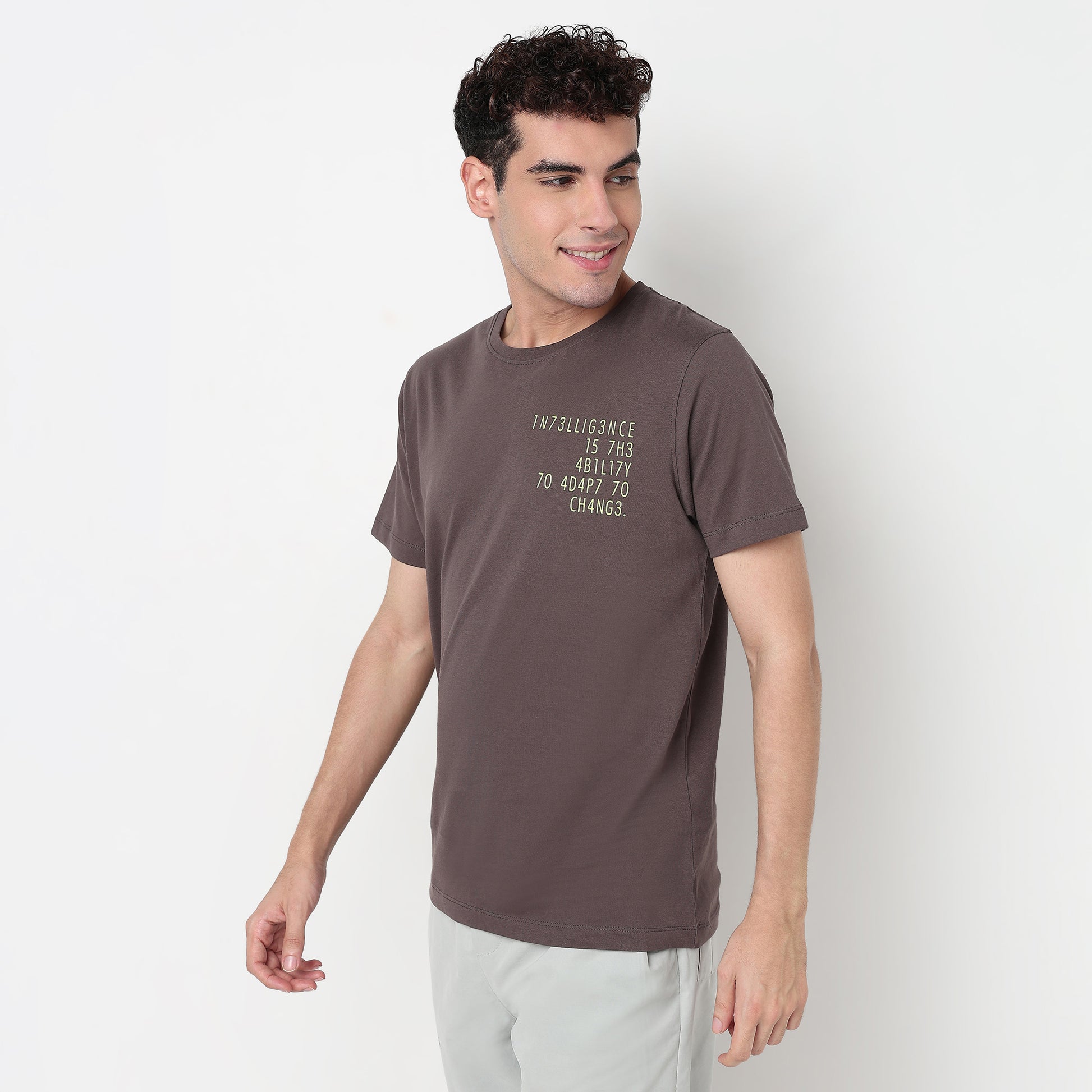 Buy Men Regular Fit Graphic Half Sleeve T-Shirt  - Style Union