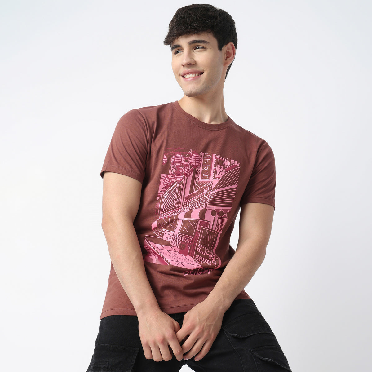 Crew Neck Cotton Graphitee