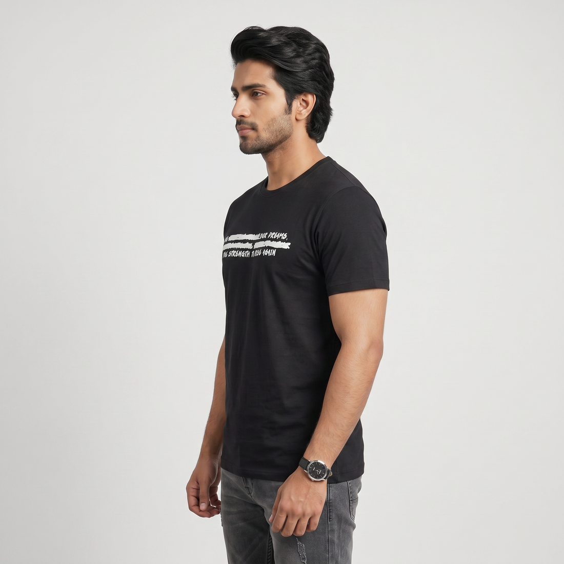 Cotton Crew Neck Graphitee