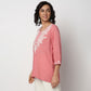 Buy Women Straight Fit Embroidered Three-Fourth Sleeve Kurta  - Style Union