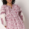 Printed Above Knee V-Neck Flared Short Kurta