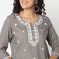 Embroidered Round Neck Short Kurti