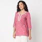 Embroidered Round Neck Short Kurti