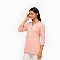 Embroidered Straight Short Kurta