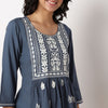 Embroidered Above Knee Flared Short Kurta