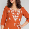 Embroidered Straight Short Kurta