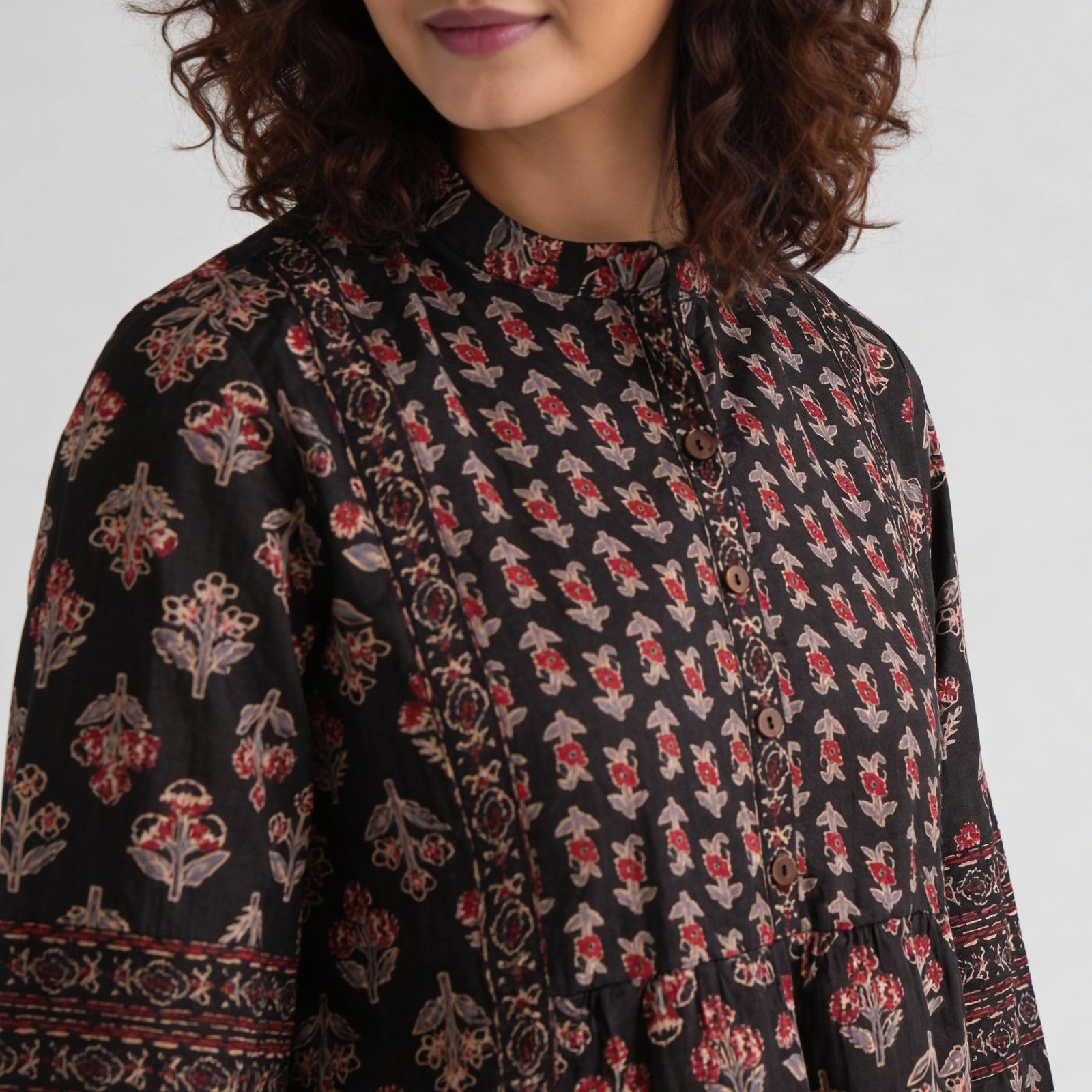 Cotton Printed Three-Fourth Sleeve Kurta