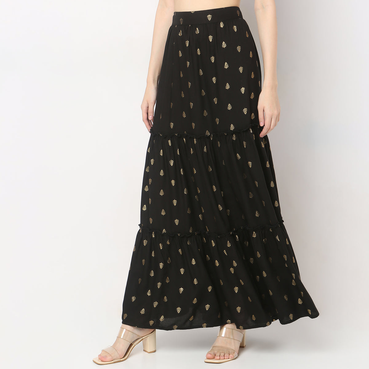 Flare Fit Mid Rise Skirts