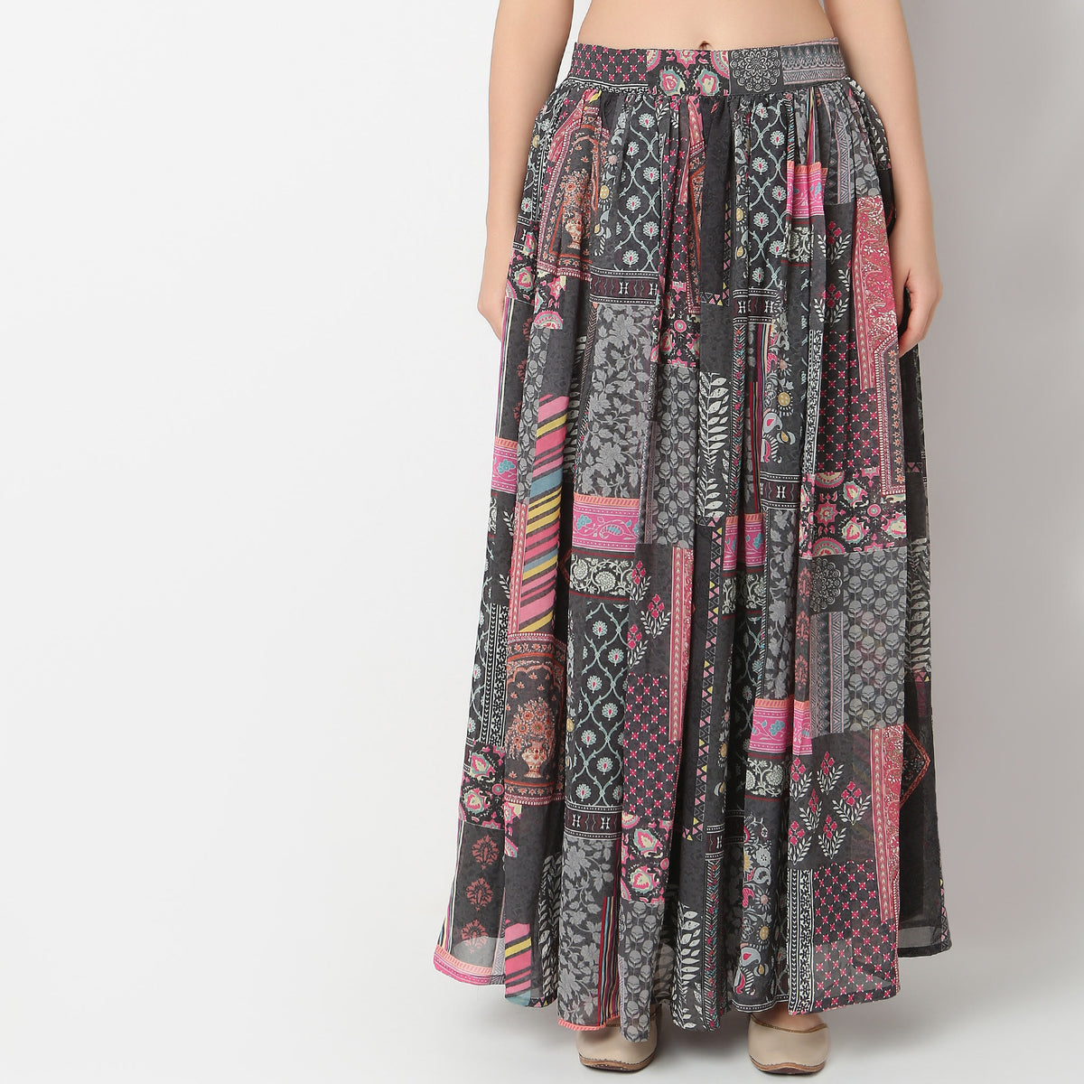 Flare Fit Printed Skirts